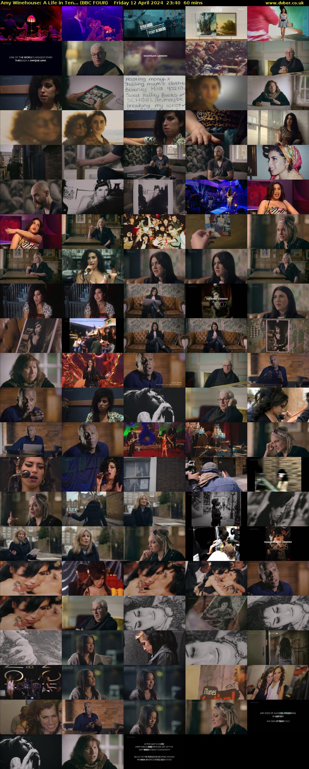 Amy Winehouse: A Life in Ten... (BBC FOUR) Friday 12 April 2024 23:40 - 00:40