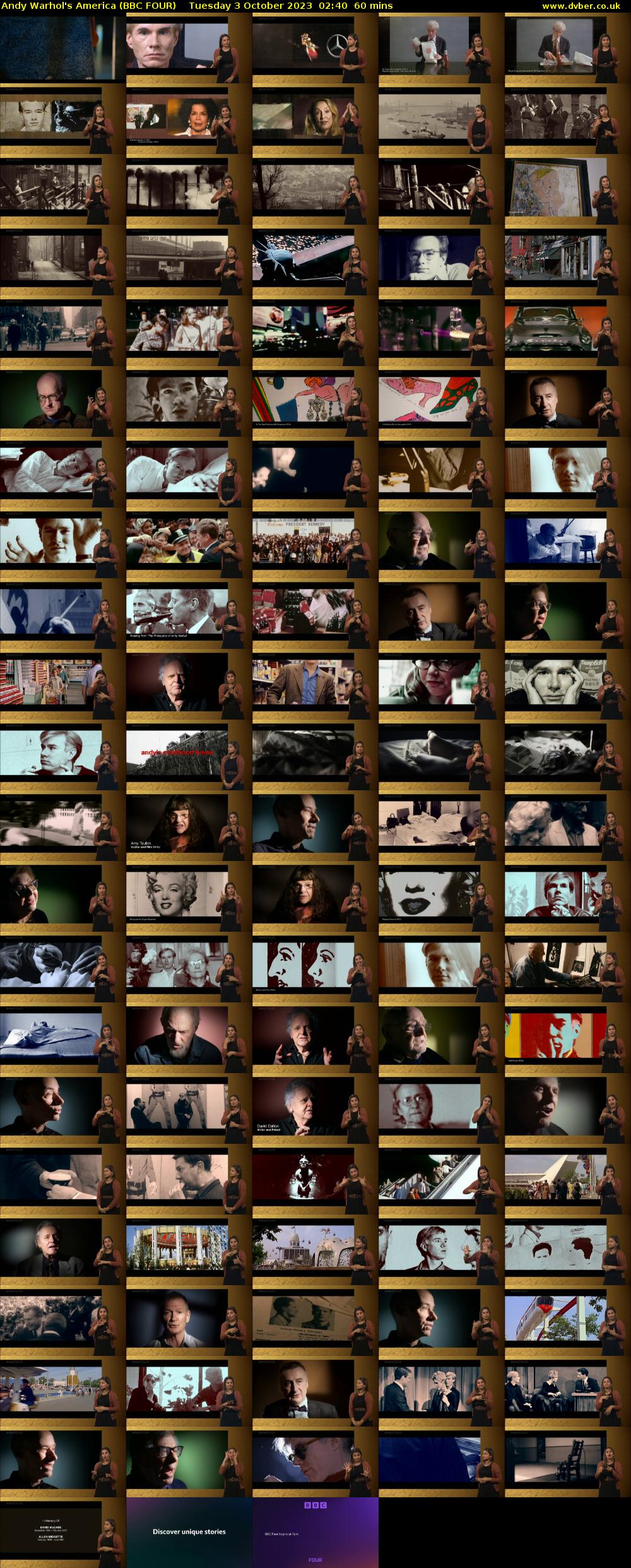 Andy Warhol's America (BBC FOUR) Tuesday 3 October 2023 02:40 - 03:40