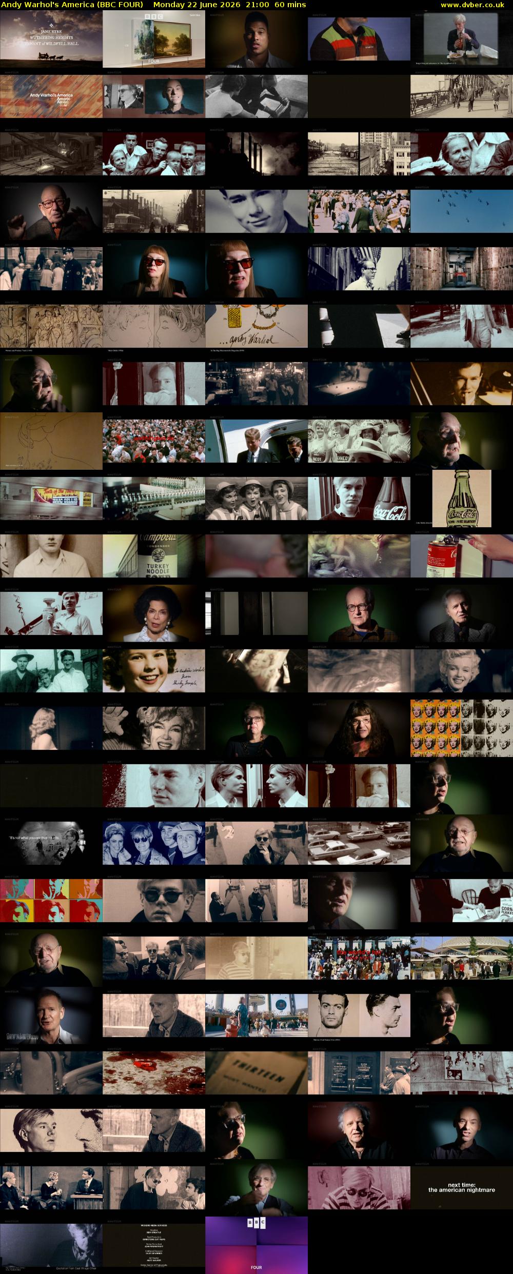 Andy Warhol's America (BBC FOUR) Monday 22 June 2026 21:00 - 22:00