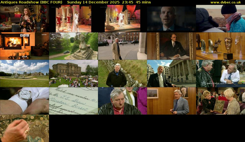 Antiques Roadshow (BBC FOUR) Sunday 14 December 2025 23:45 - 00:30