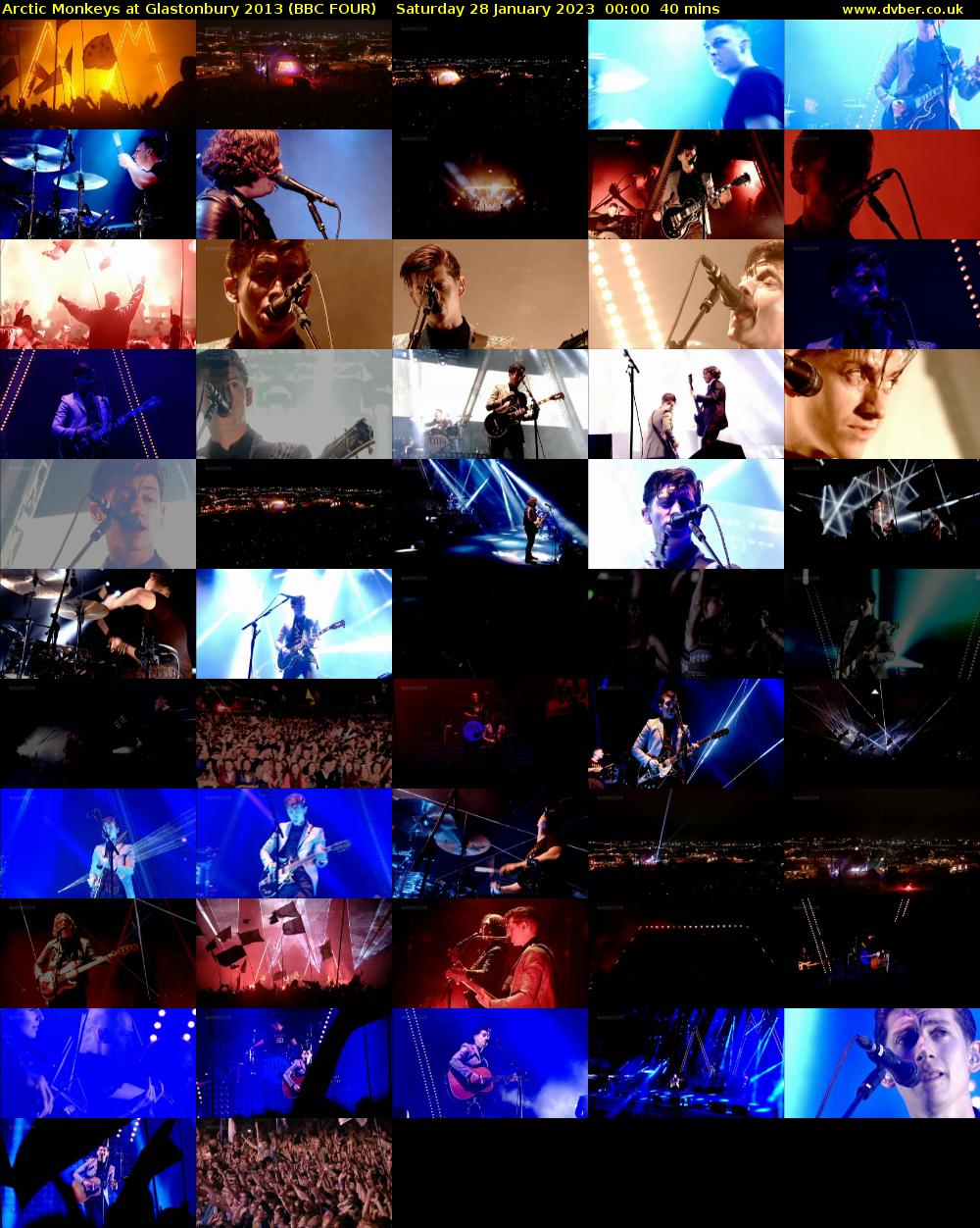 Arctic Monkeys at Glastonbury 2013 (BBC FOUR) Saturday 28 January 2023 00:00 - 00:40