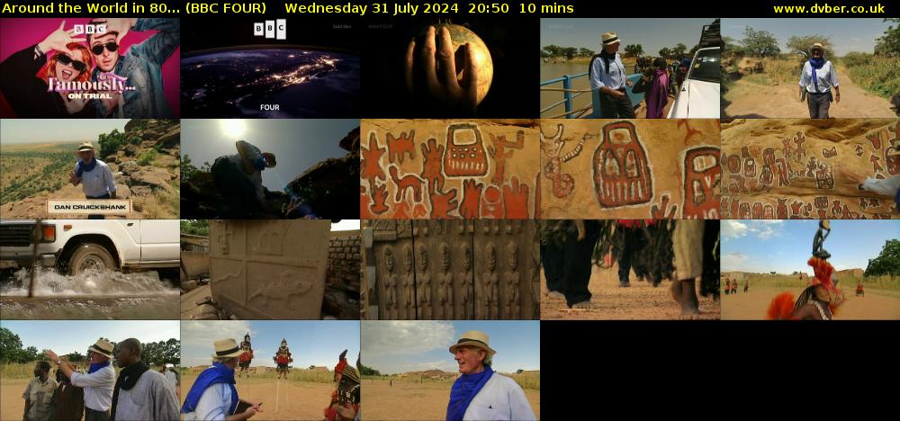 Around the World in 80... (BBC FOUR) Wednesday 31 July 2024 20:50 - 21:00