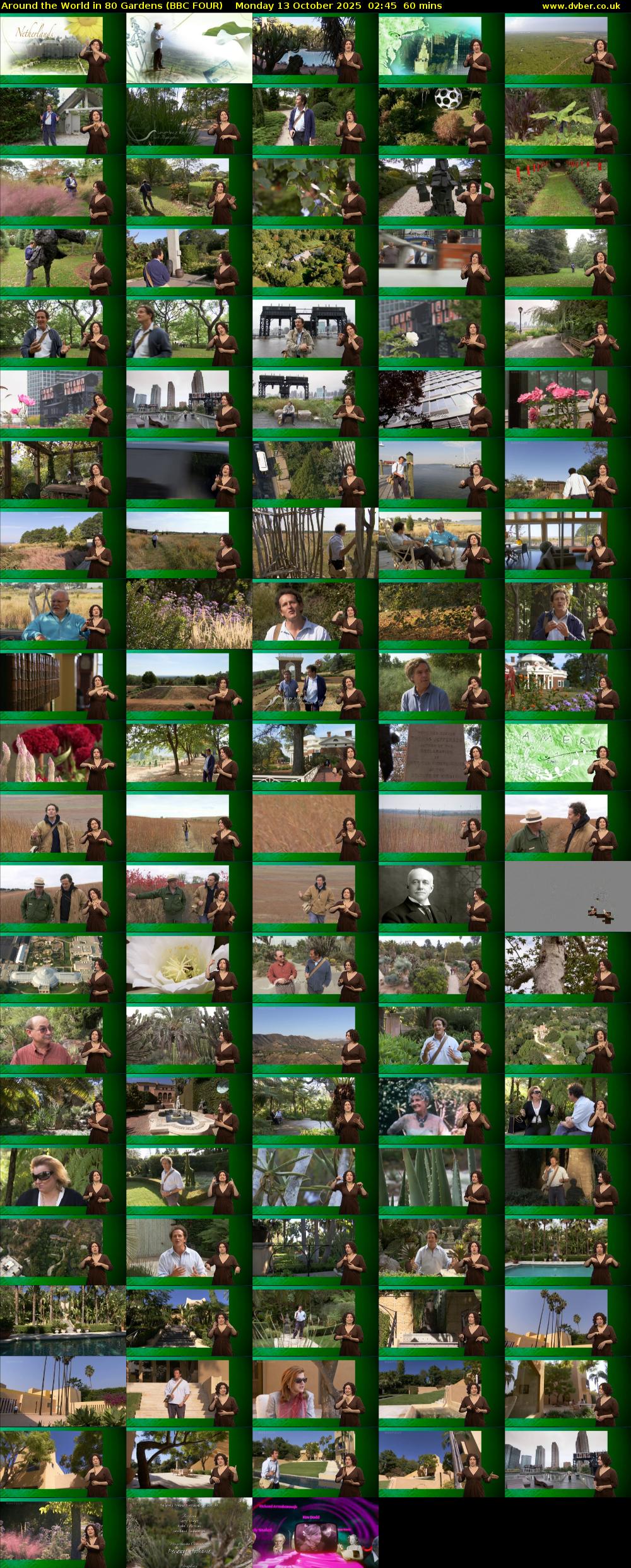 Around the World in 80 Gardens (BBC FOUR) Monday 13 October 2025 02:45 - 03:45