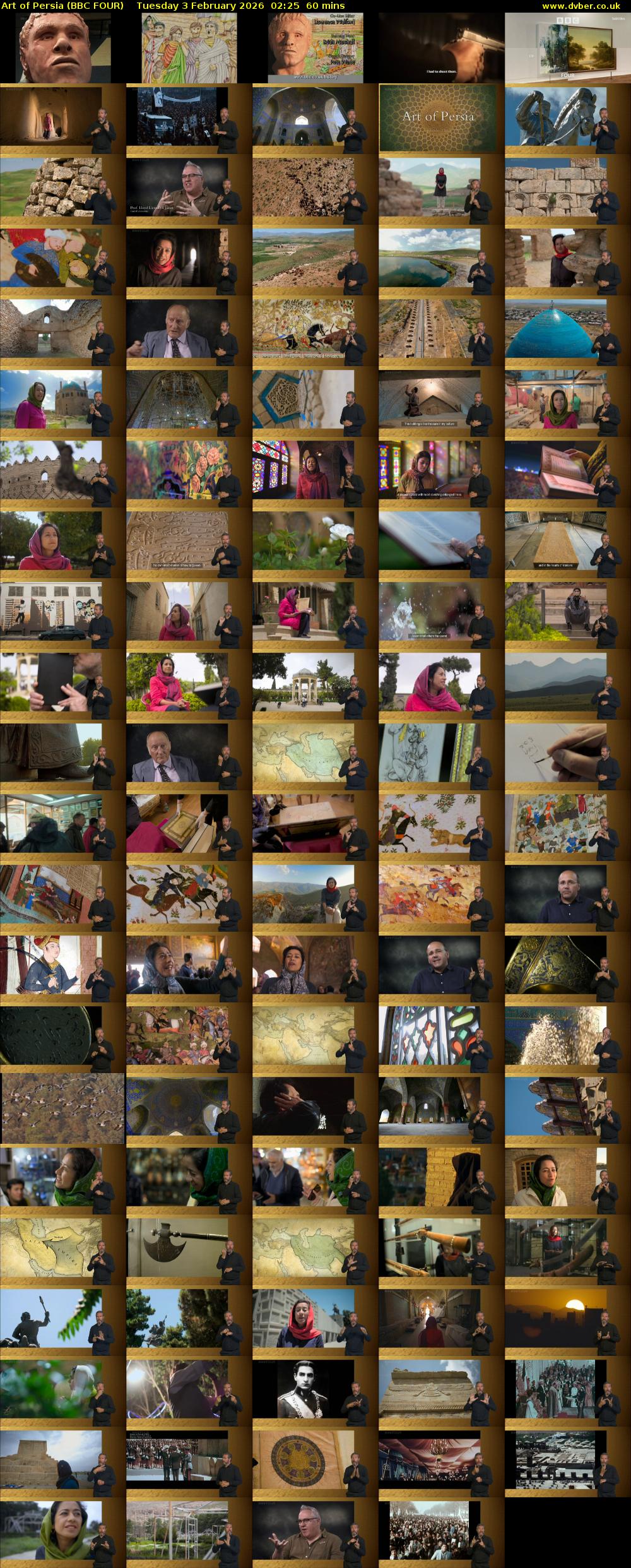 Art of Persia (BBC FOUR) Tuesday 3 February 2026 02:25 - 03:25