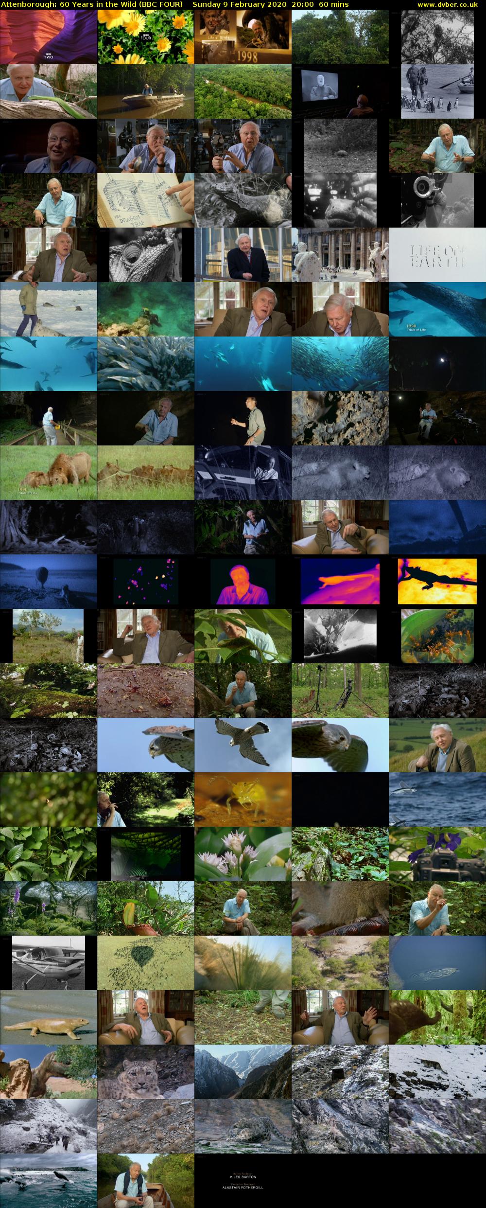 Attenborough: 60 Years in the Wild (BBC FOUR) Sunday 9 February 2020 20:00 - 21:00