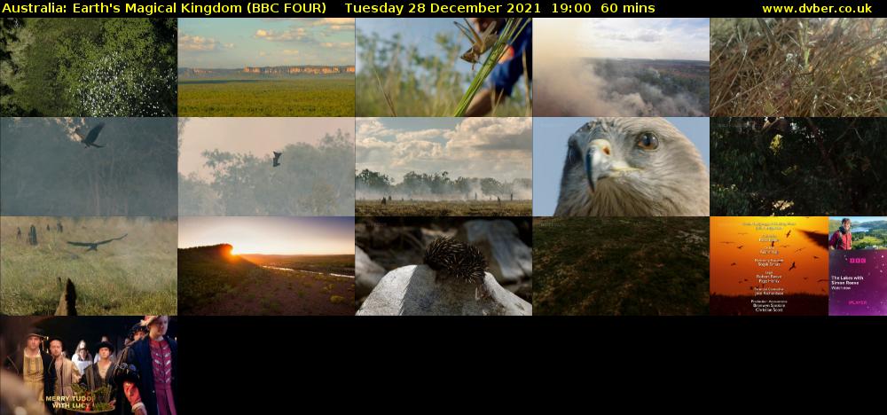 Australia: Earth's Magical Kingdom (BBC FOUR) Tuesday 28 December 2021 19:00 - 20:00