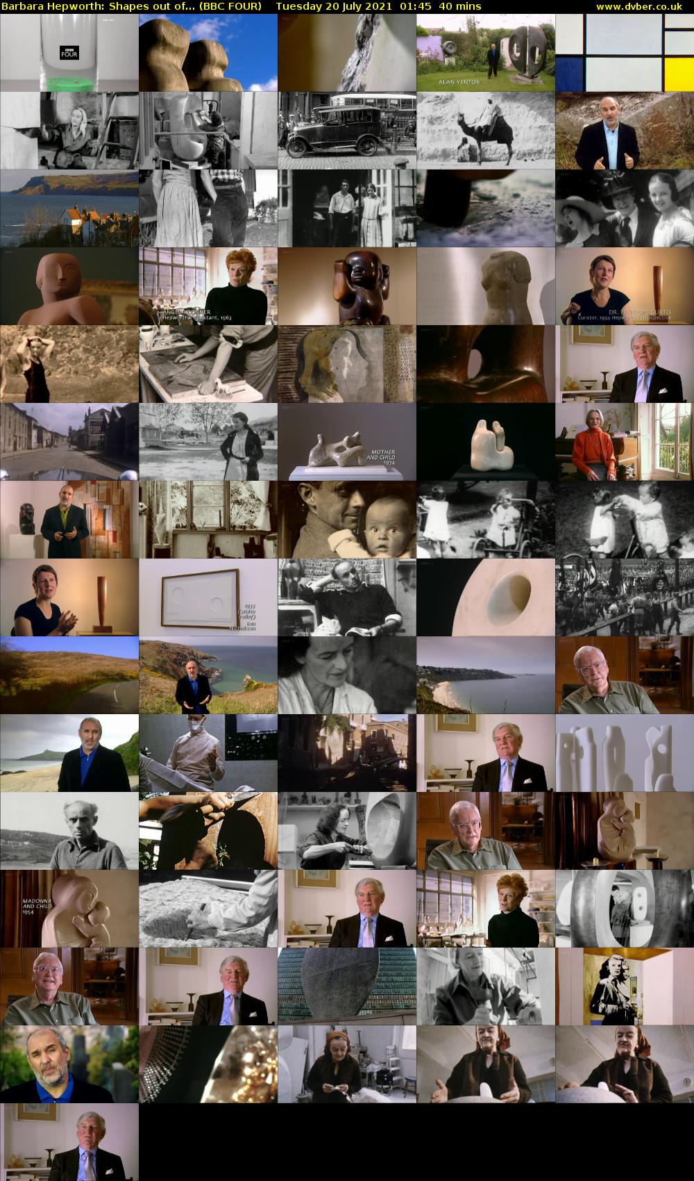Barbara Hepworth: Shapes out of... (BBC FOUR) Tuesday 20 July 2021 01:45 - 02:25