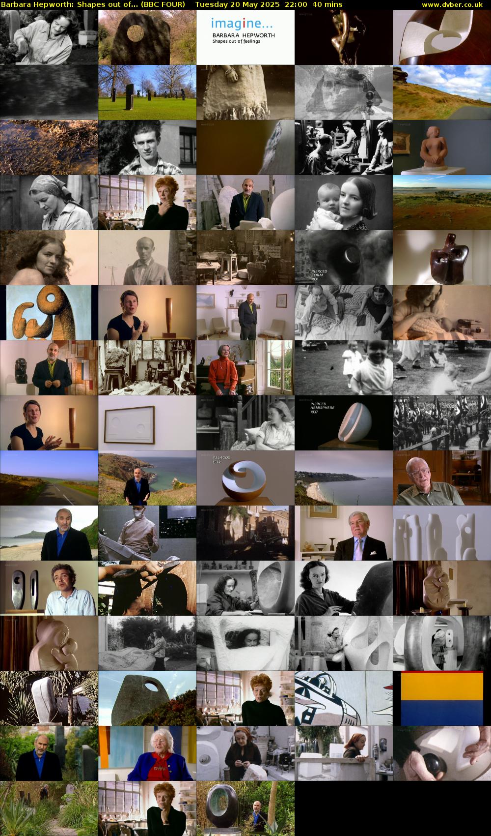 Barbara Hepworth: Shapes out of... (BBC FOUR) Tuesday 20 May 2025 22:00 - 22:40