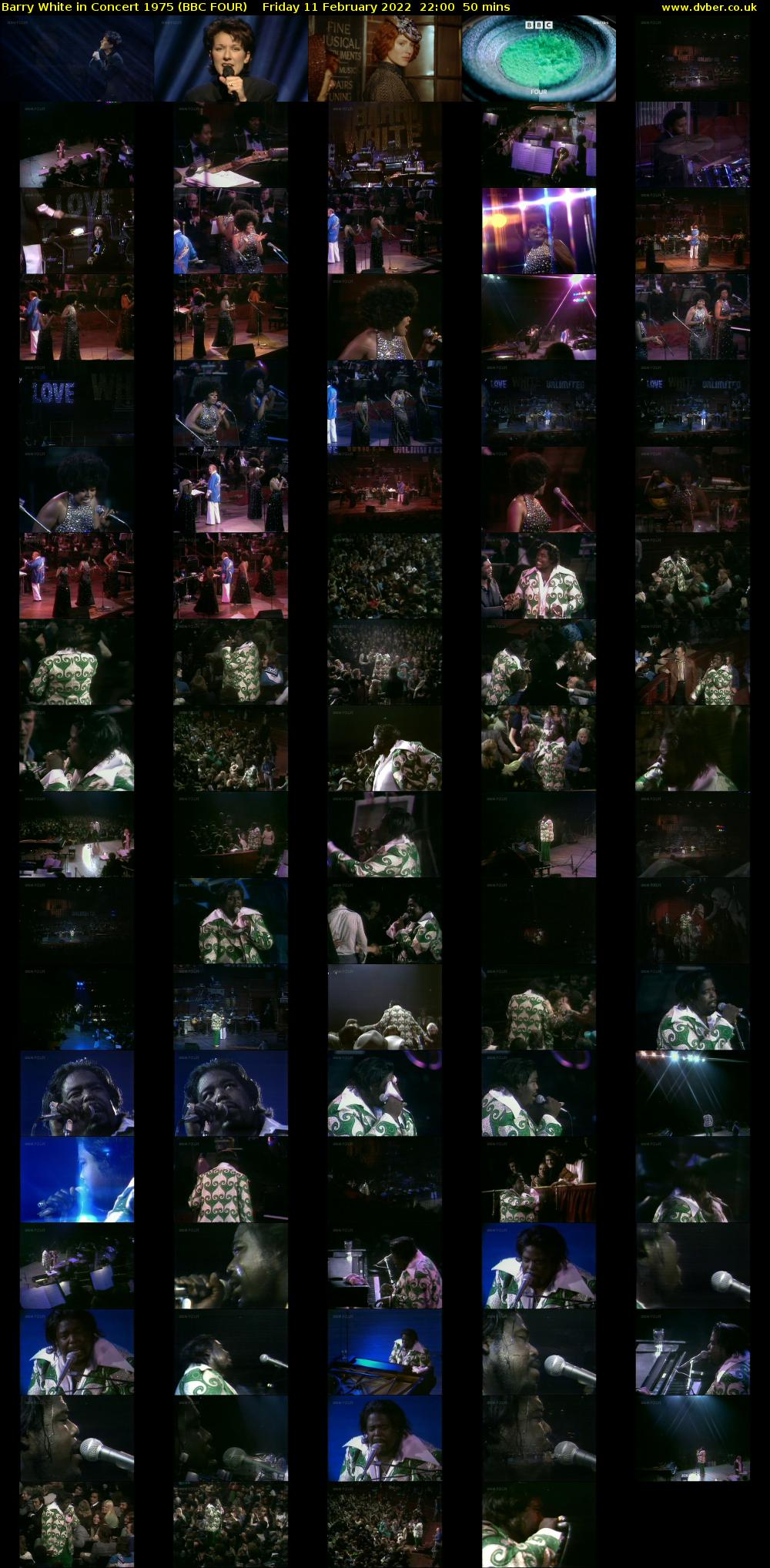Barry White in Concert 1975 (BBC FOUR) Friday 11 February 2022 22:00 - 22:50