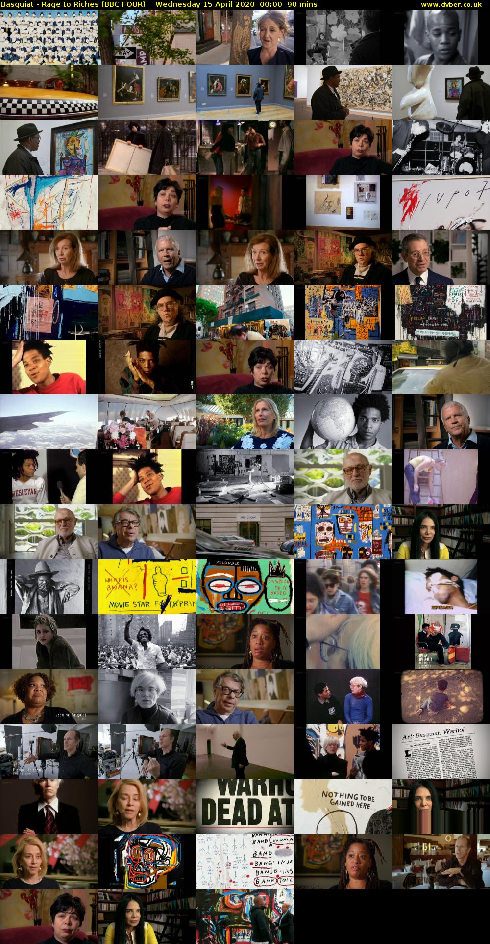 Basquiat - Rage to Riches (BBC FOUR) Wednesday 15 April 2020 00:00 - 01:30