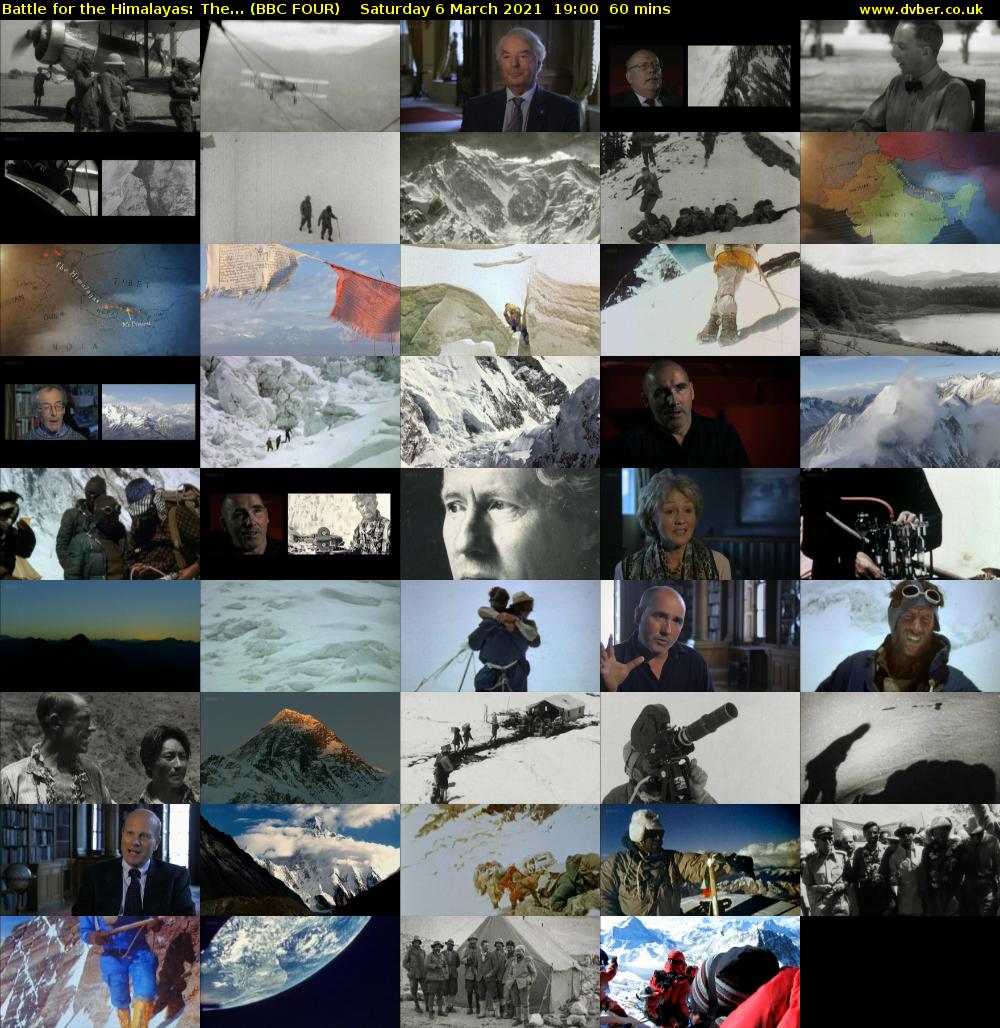 Battle for the Himalayas: The... (BBC FOUR) Saturday 6 March 2021 19:00 - 20:00