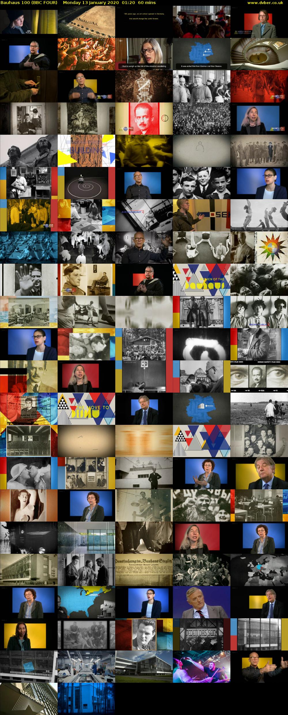 Bauhaus 100 (BBC FOUR) Monday 13 January 2020 01:20 - 02:20