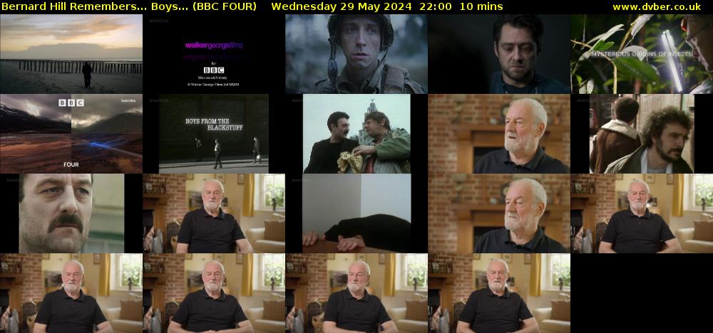 Bernard Hill Remembers... Boys... (BBC FOUR) Wednesday 29 May 2024 22:00 - 22:10