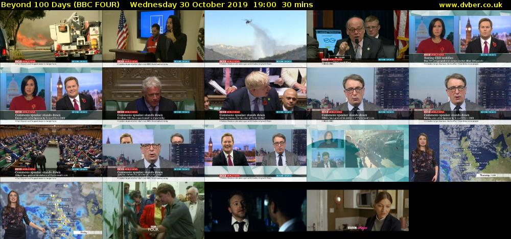 Beyond 100 Days (BBC FOUR) Wednesday 30 October 2019 19:00 - 19:30