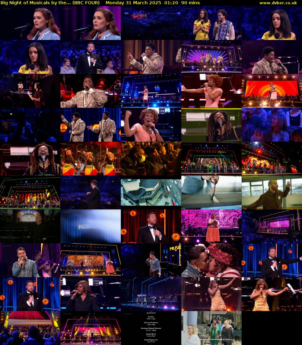 Big Night of Musicals by the... (BBC FOUR) Monday 31 March 2025 01:20 - 02:50