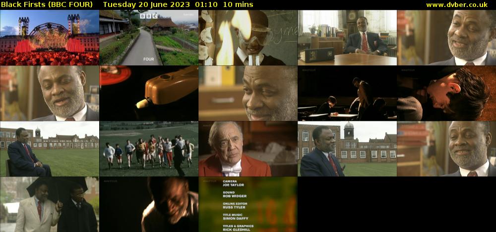 Black Firsts (BBC FOUR) Tuesday 20 June 2023 01:10 - 01:20