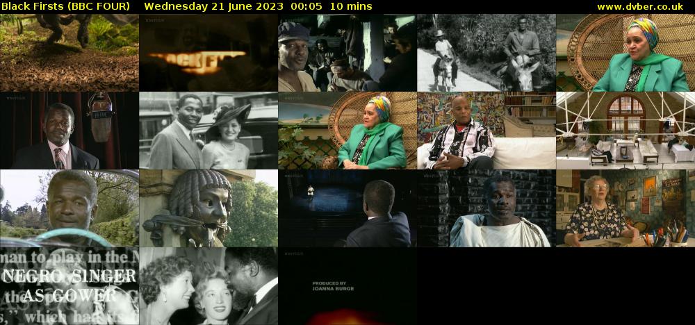 Black Firsts (BBC FOUR) Wednesday 21 June 2023 00:05 - 00:15