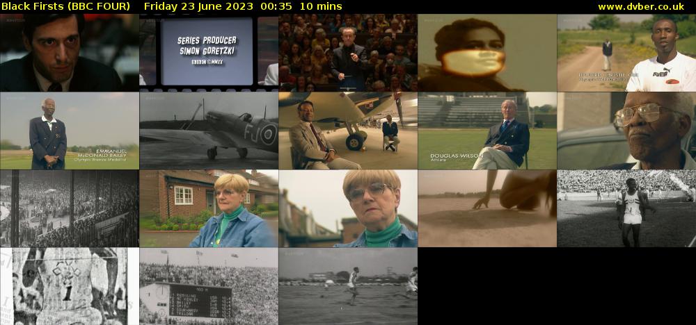 Black Firsts (BBC FOUR) Friday 23 June 2023 00:35 - 00:45