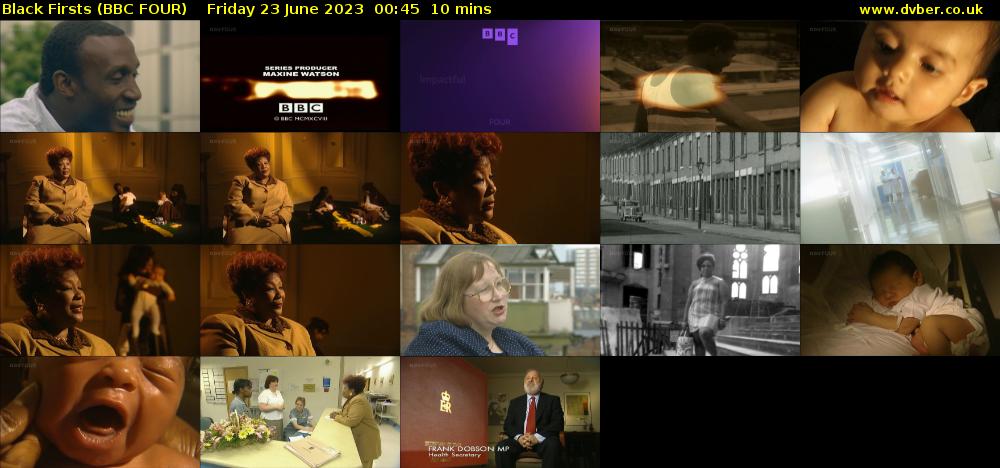 Black Firsts (BBC FOUR) Friday 23 June 2023 00:45 - 00:55