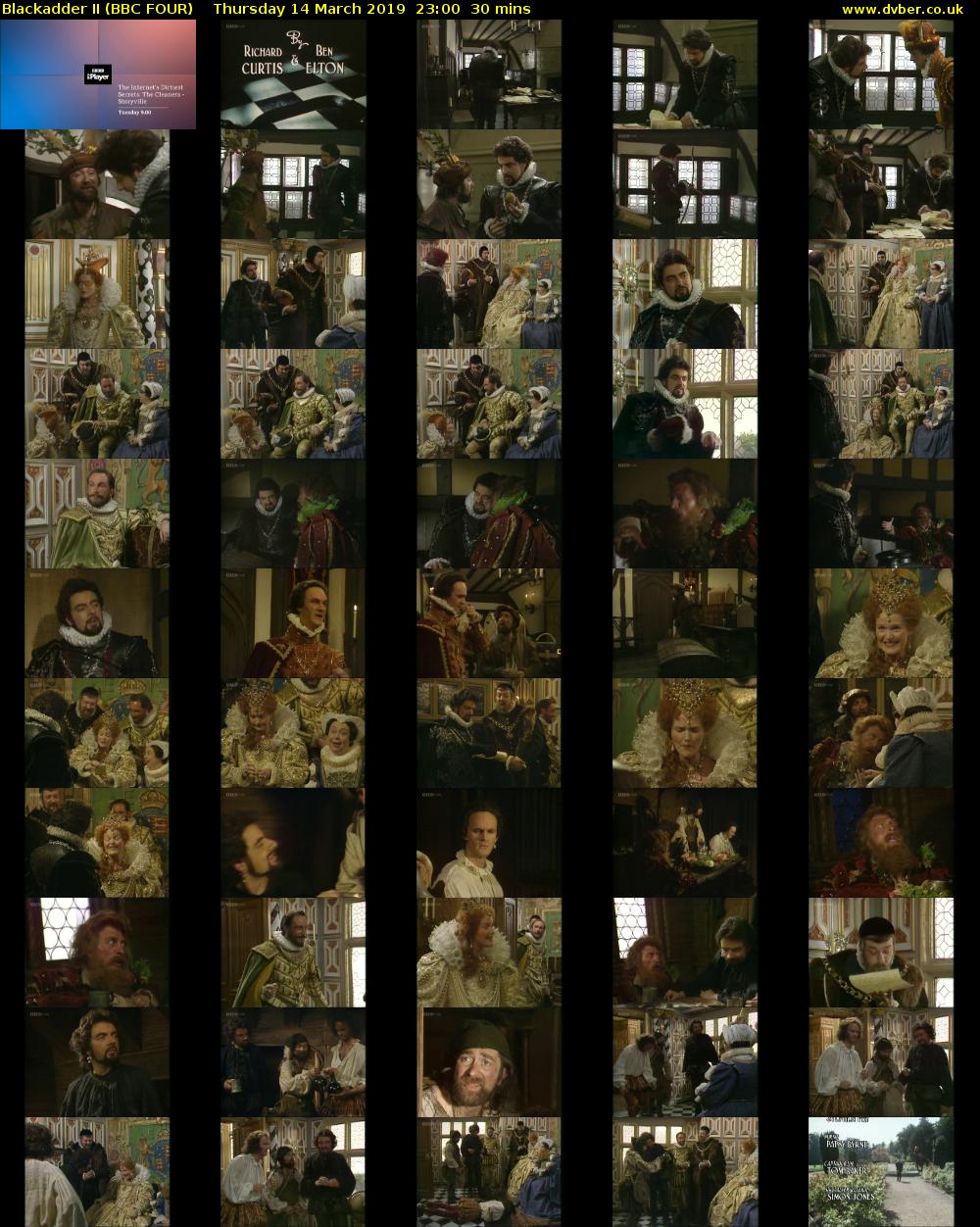 Blackadder II (BBC FOUR) Thursday 14 March 2019 23:00 - 23:30