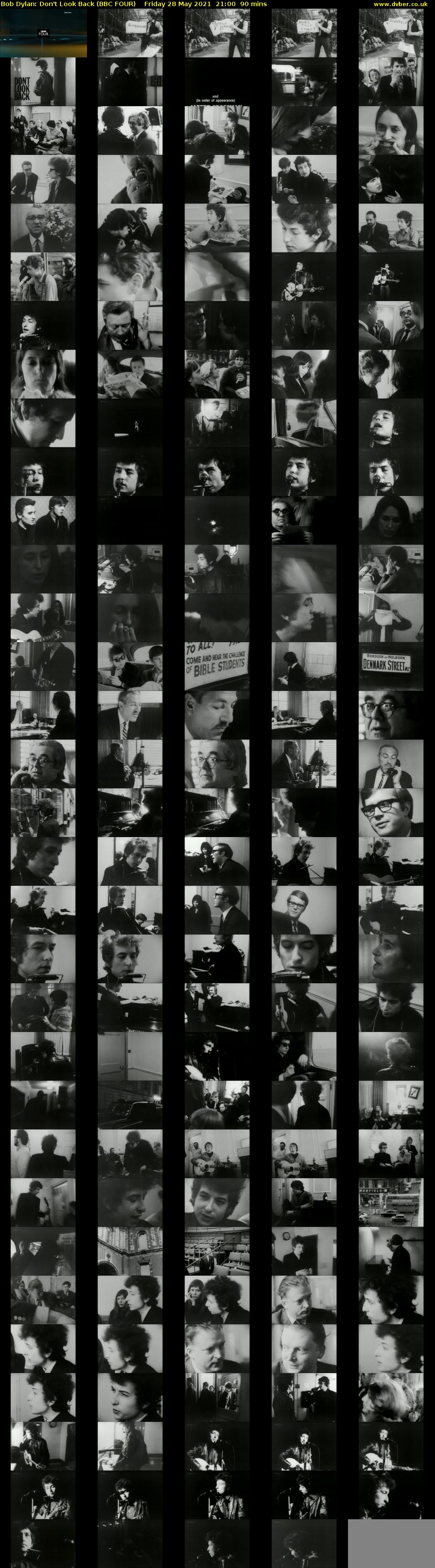 Bob Dylan: Don't Look Back (BBC FOUR) Friday 28 May 2021 21:00 - 22:30