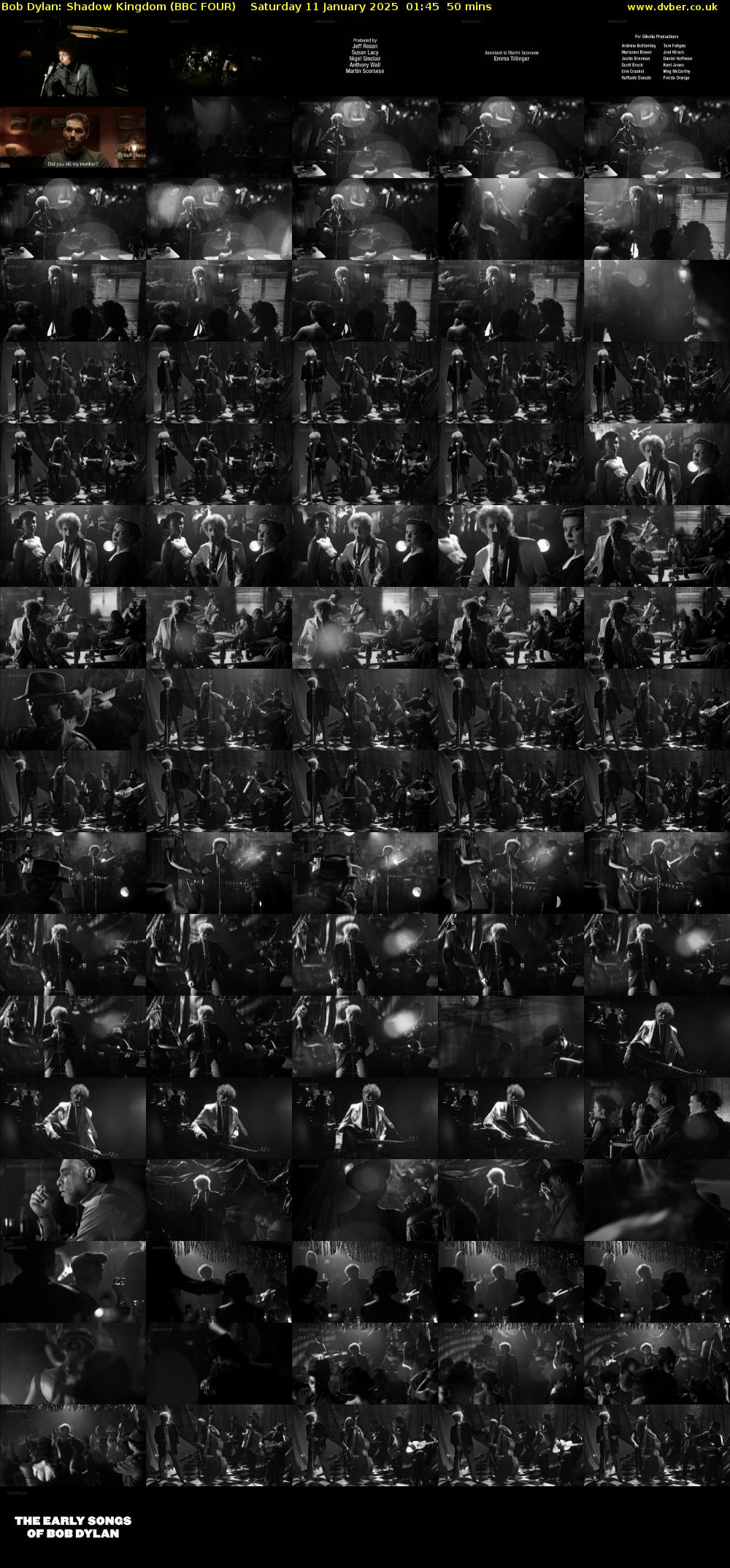 Bob Dylan: Shadow Kingdom (BBC FOUR) Saturday 11 January 2025 01:45 - 02:35