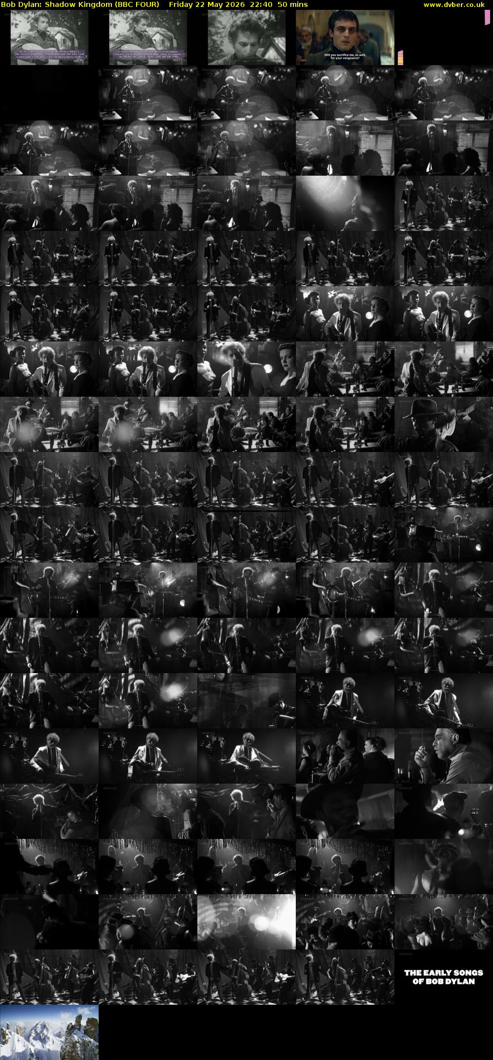Bob Dylan: Shadow Kingdom (BBC FOUR) Friday 22 May 2026 22:40 - 23:30