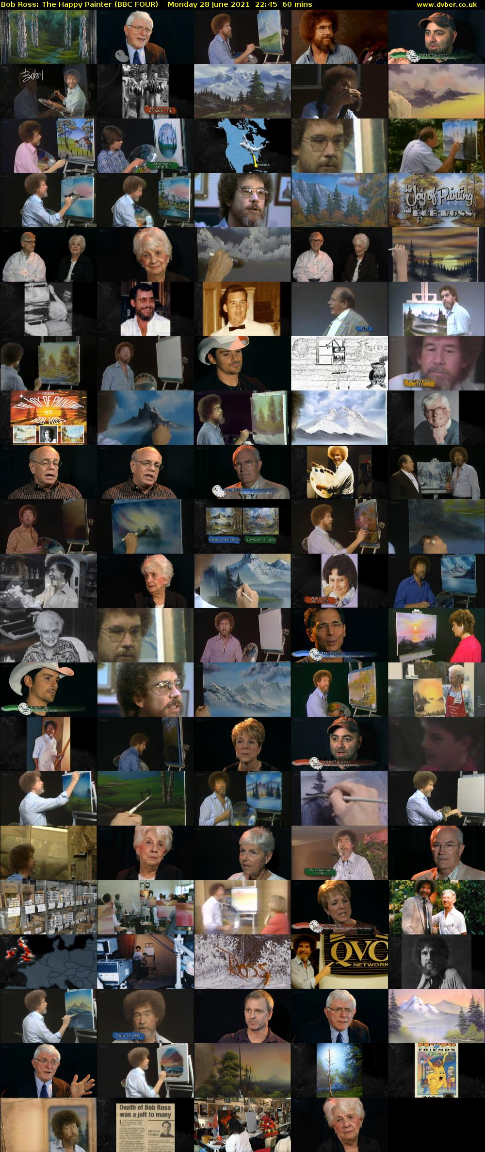 Bob Ross: The Happy Painter (BBC FOUR) Monday 28 June 2021 22:45 - 23:45