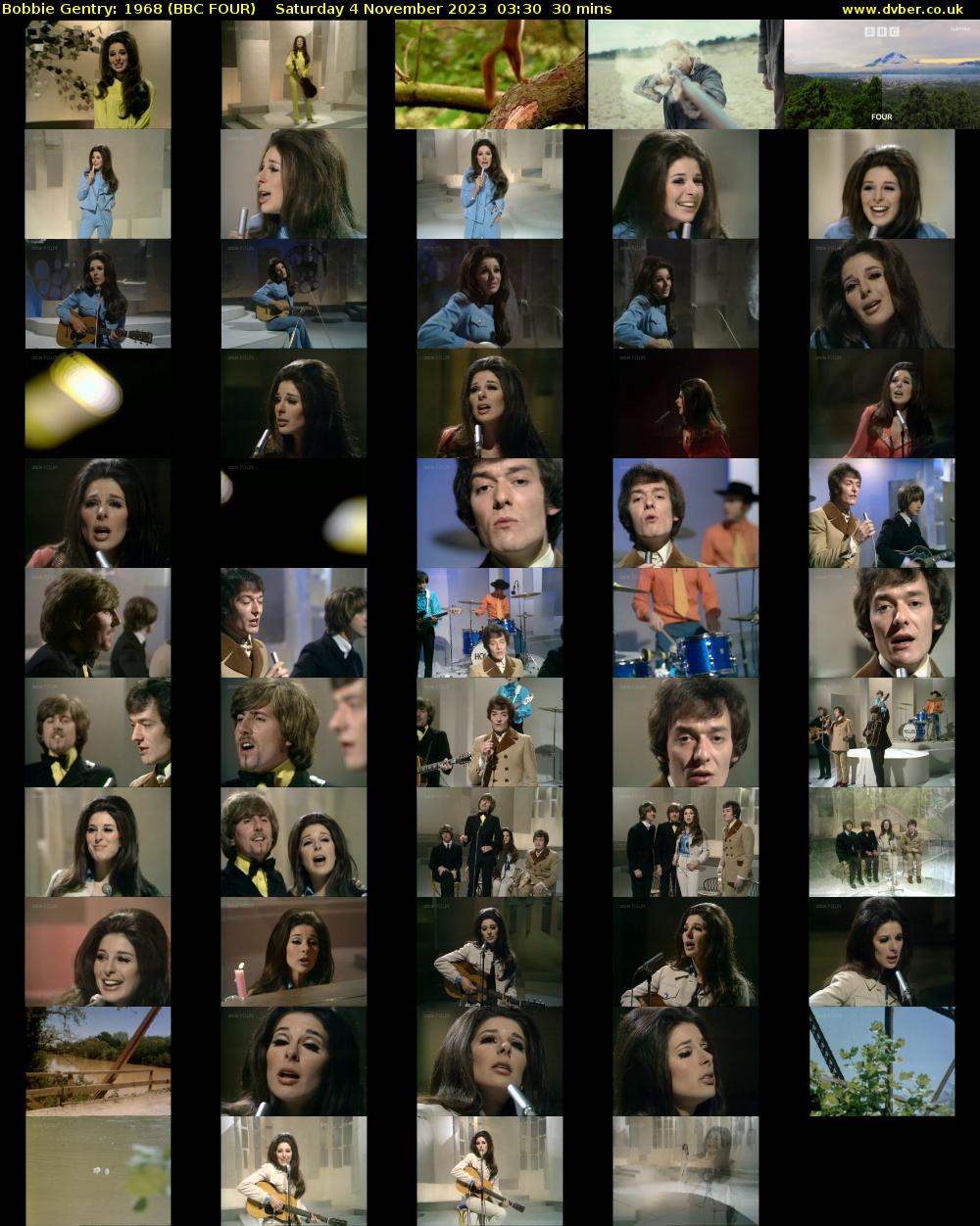 Bobbie Gentry: 1968 (BBC FOUR) Saturday 4 November 2023 03:30 - 04:00