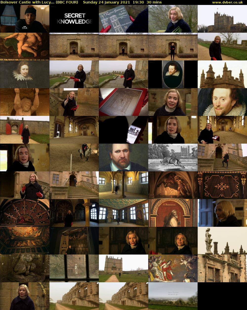 Bolsover Castle with Lucy... (BBC FOUR) Sunday 24 January 2021 19:30 - 20:00