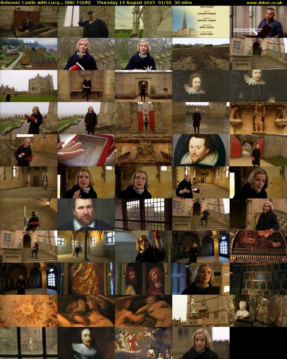 Bolsover Castle with Lucy... (BBC FOUR) Thursday 14 August 2025 01:50 - 02:20