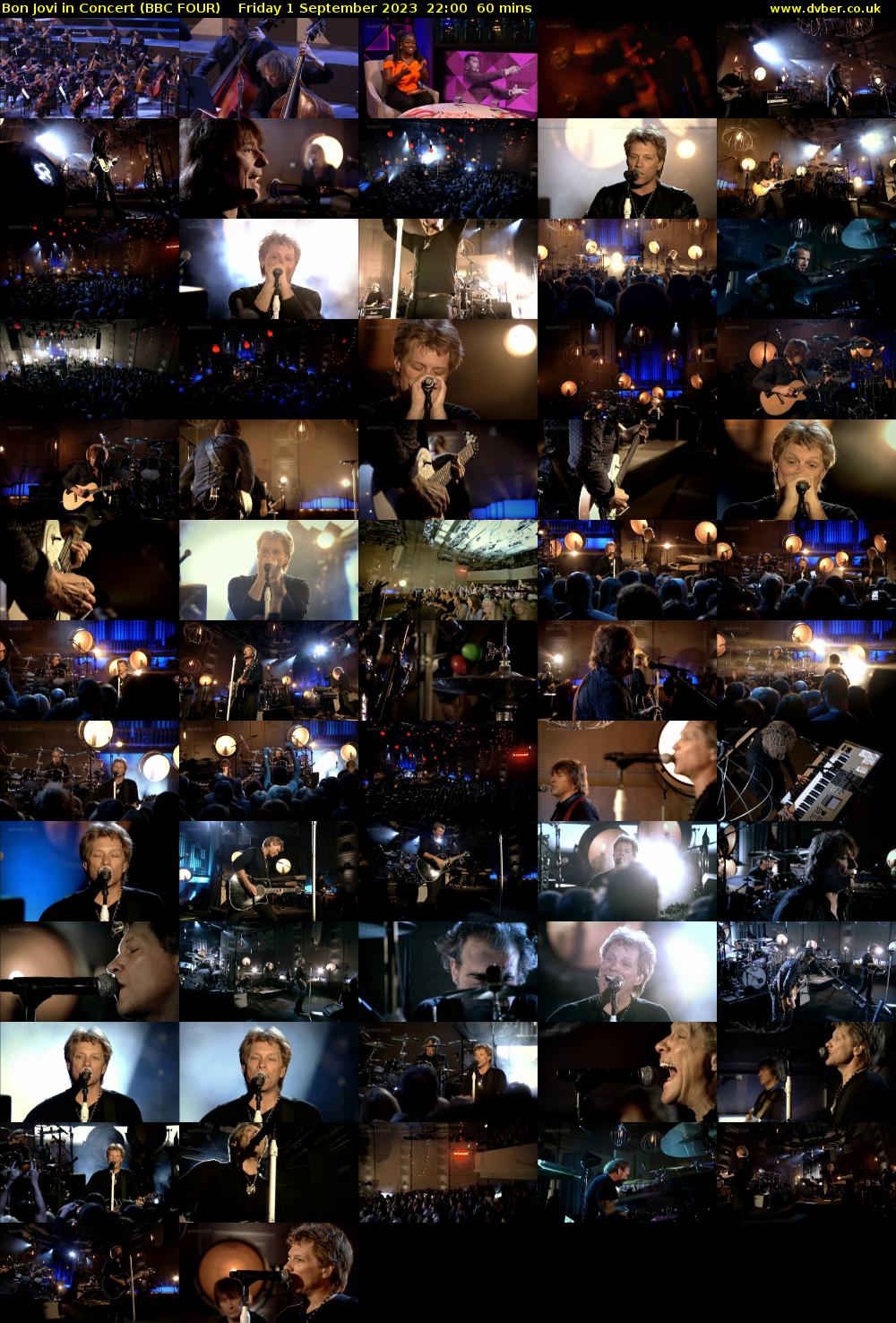 Bon Jovi in Concert (BBC FOUR) Friday 1 September 2023 22:00 - 23:00