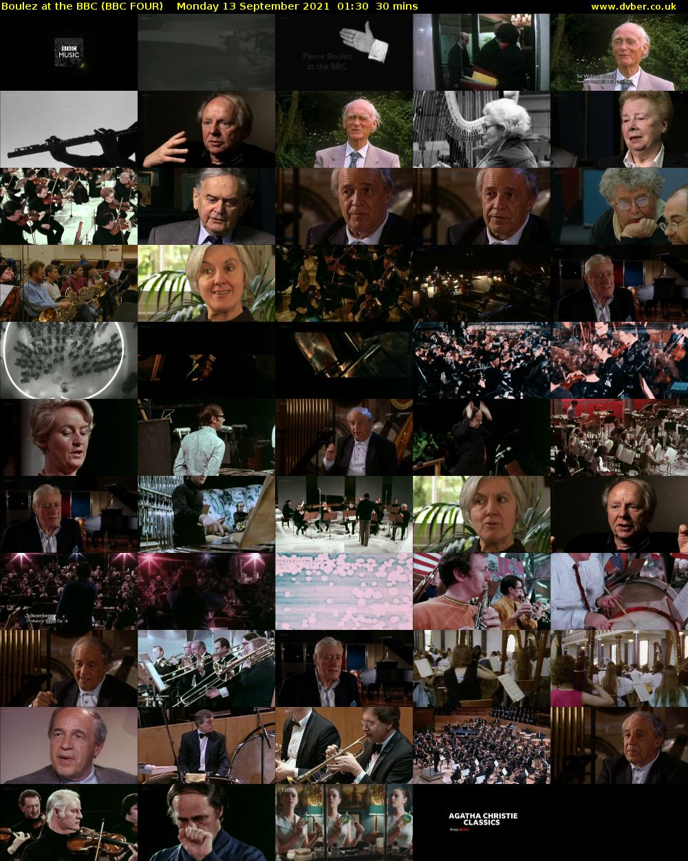 Boulez at the BBC (BBC FOUR) Monday 13 September 2021 01:30 - 02:00