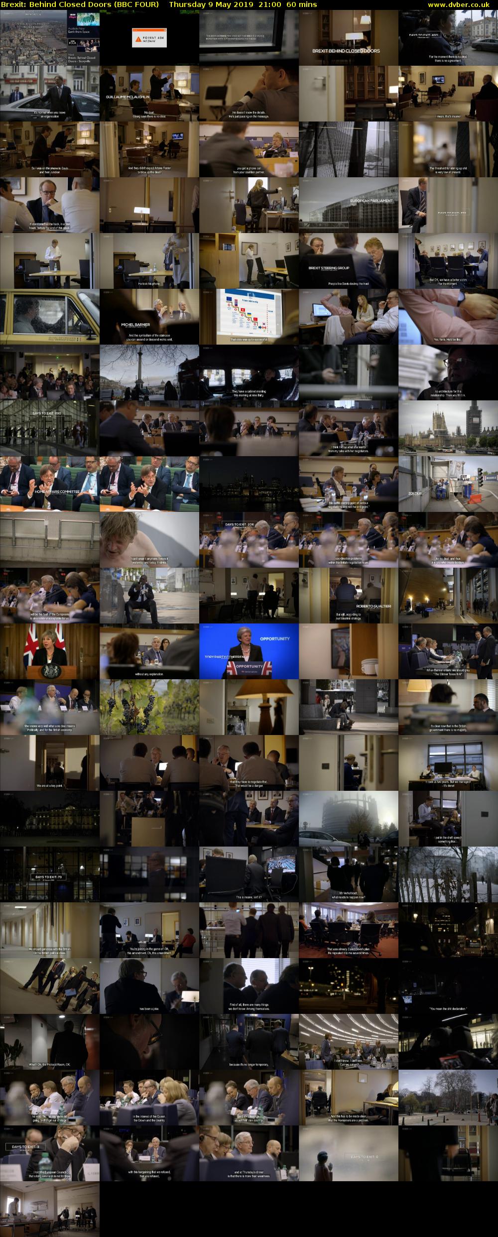 Brexit: Behind Closed Doors (BBC FOUR) Thursday 9 May 2019 21:00 - 22:00