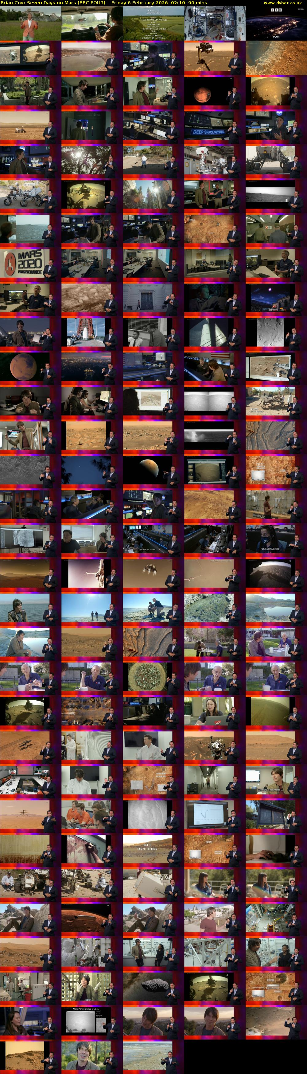 Brian Cox: Seven Days on Mars (BBC FOUR) Friday 6 February 2026 02:10 - 03:40