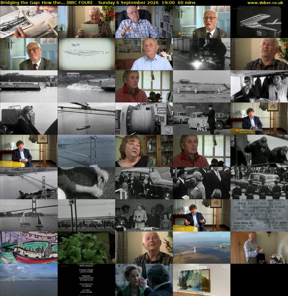 Bridging the Gap: How the... (BBC FOUR) Sunday 6 September 2026 19:00 - 20:00