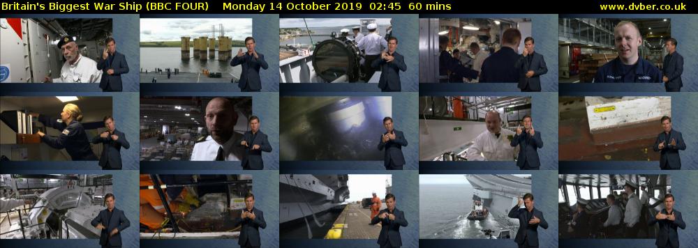 Britain's Biggest War Ship (BBC FOUR) Monday 14 October 2019 02:45 - 03:45