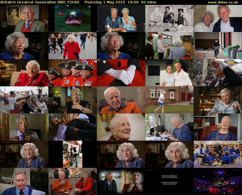 Britain's Greatest Generation (BBC FOUR) Thursday 1 May 2025 19:00 - 20:00