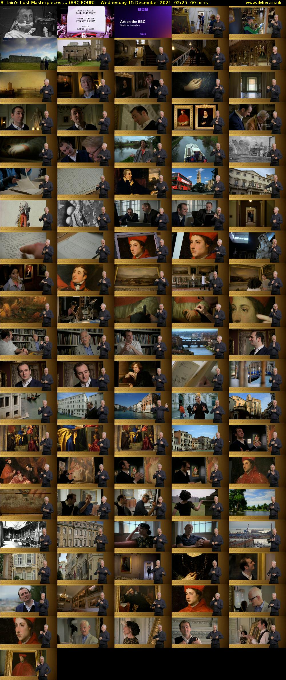 Britain's Lost Masterpieces:... (BBC FOUR) Wednesday 15 December 2021 02:25 - 03:25