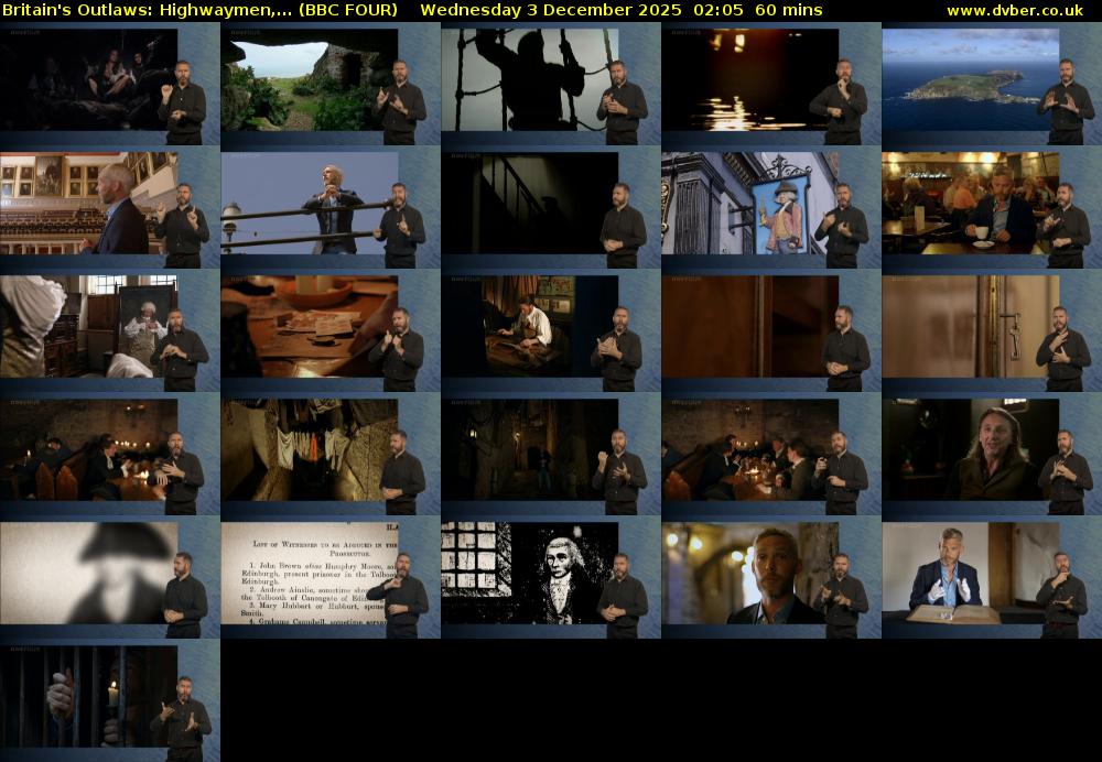 Britain's Outlaws: Highwaymen,... (BBC FOUR) Wednesday 3 December 2025 02:05 - 03:05