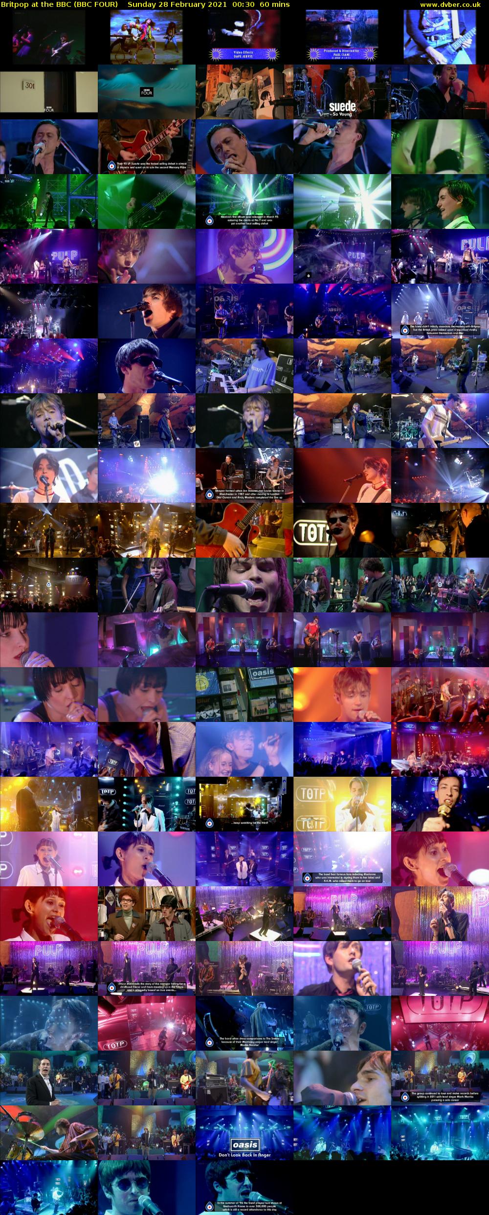 Britpop at the BBC (BBC FOUR) Sunday 28 February 2021 00:30 - 01:30