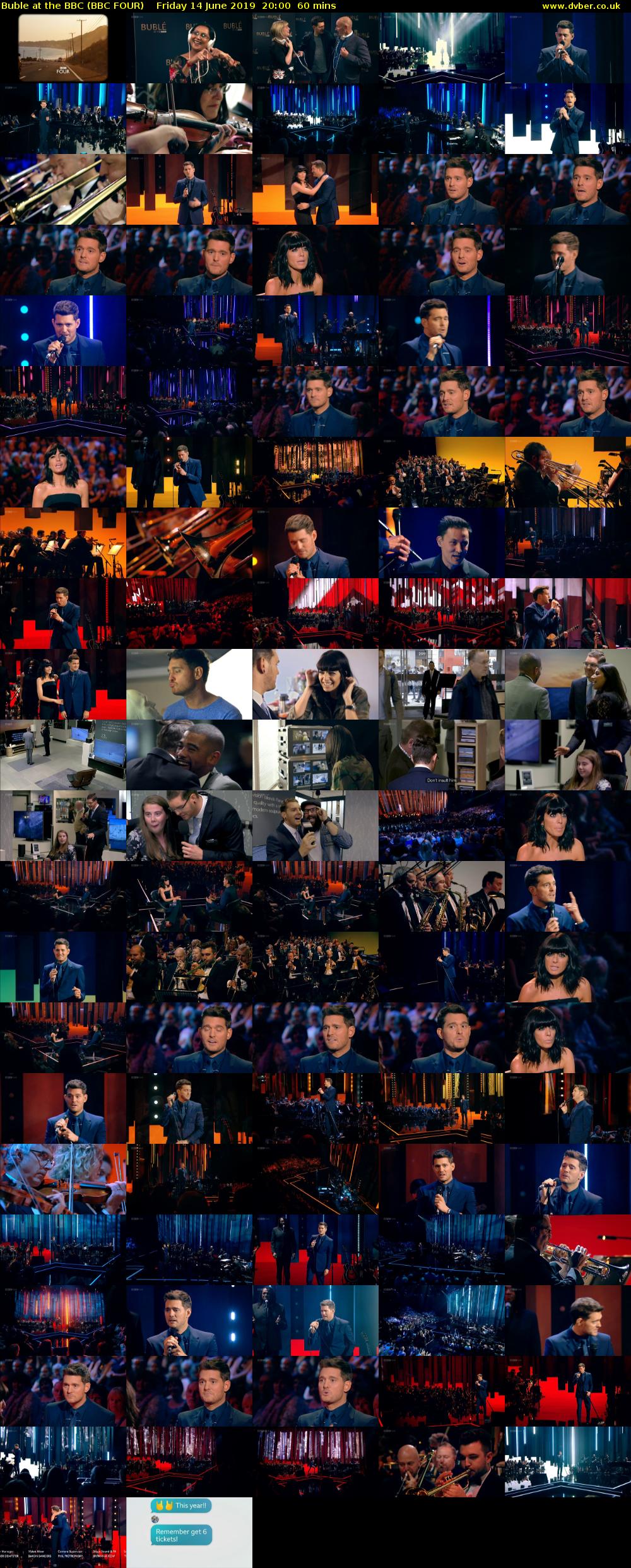 Buble at the BBC (BBC FOUR) Friday 14 June 2019 20:00 - 21:00