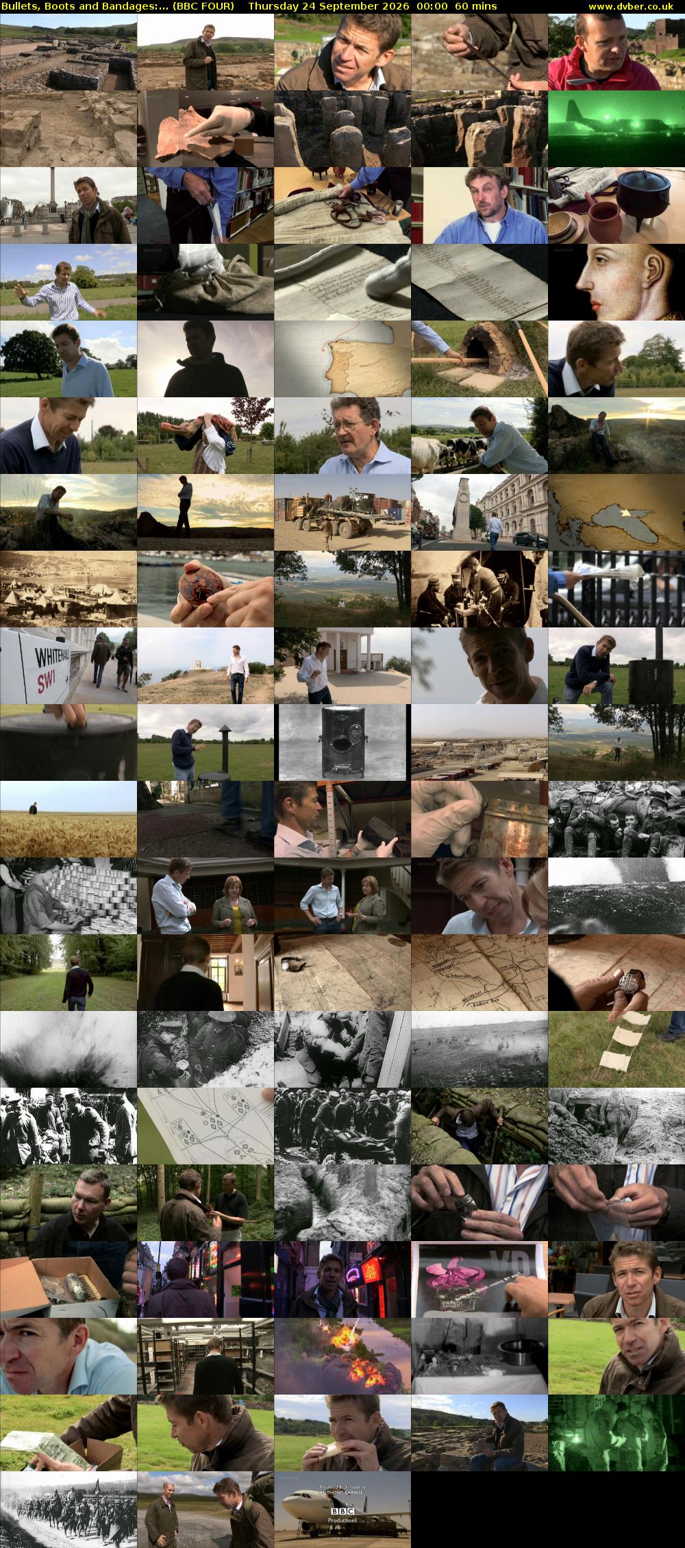 Bullets, Boots and Bandages:... (BBC FOUR) Thursday 24 September 2026 00:00 - 01:00