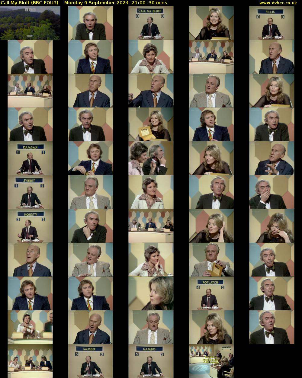 Call My Bluff (BBC FOUR) Monday 9 September 2024 21:00 - 21:30