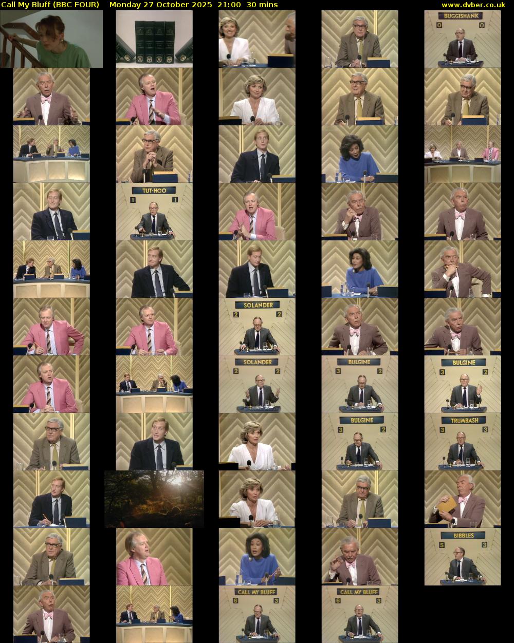 Call My Bluff (BBC FOUR) Monday 27 October 2025 21:00 - 21:30