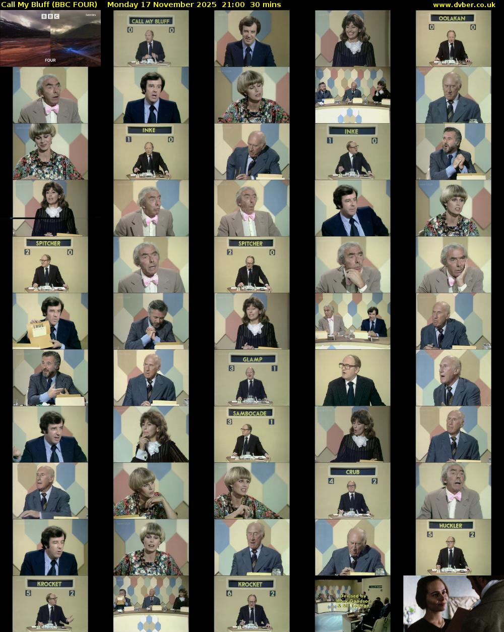 Call My Bluff (BBC FOUR) Monday 17 November 2025 21:00 - 21:30