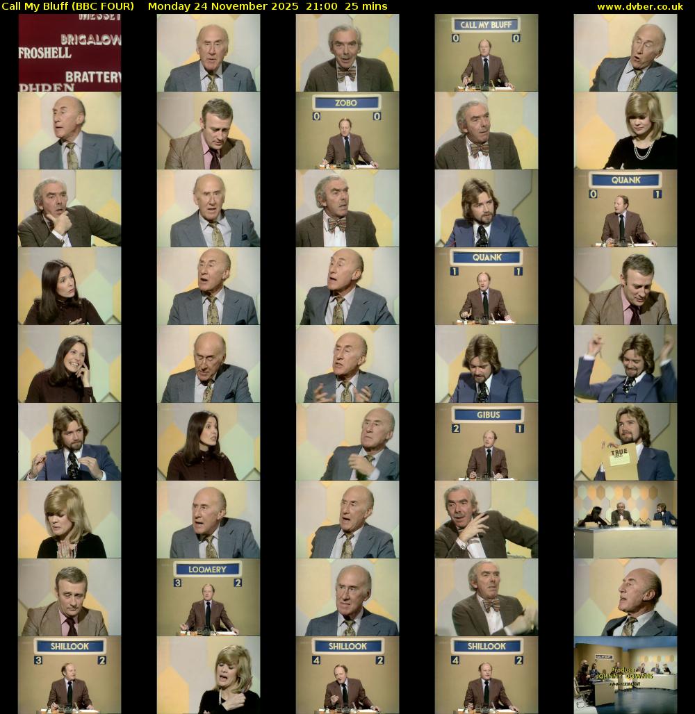 Call My Bluff (BBC FOUR) Monday 24 November 2025 21:00 - 21:25