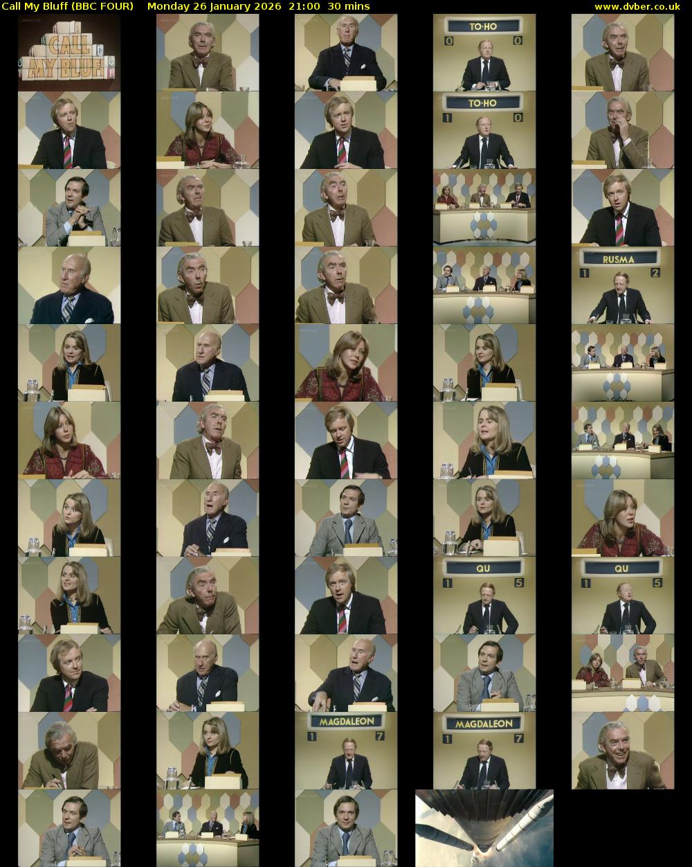 Call My Bluff (BBC FOUR) Monday 26 January 2026 21:00 - 21:30