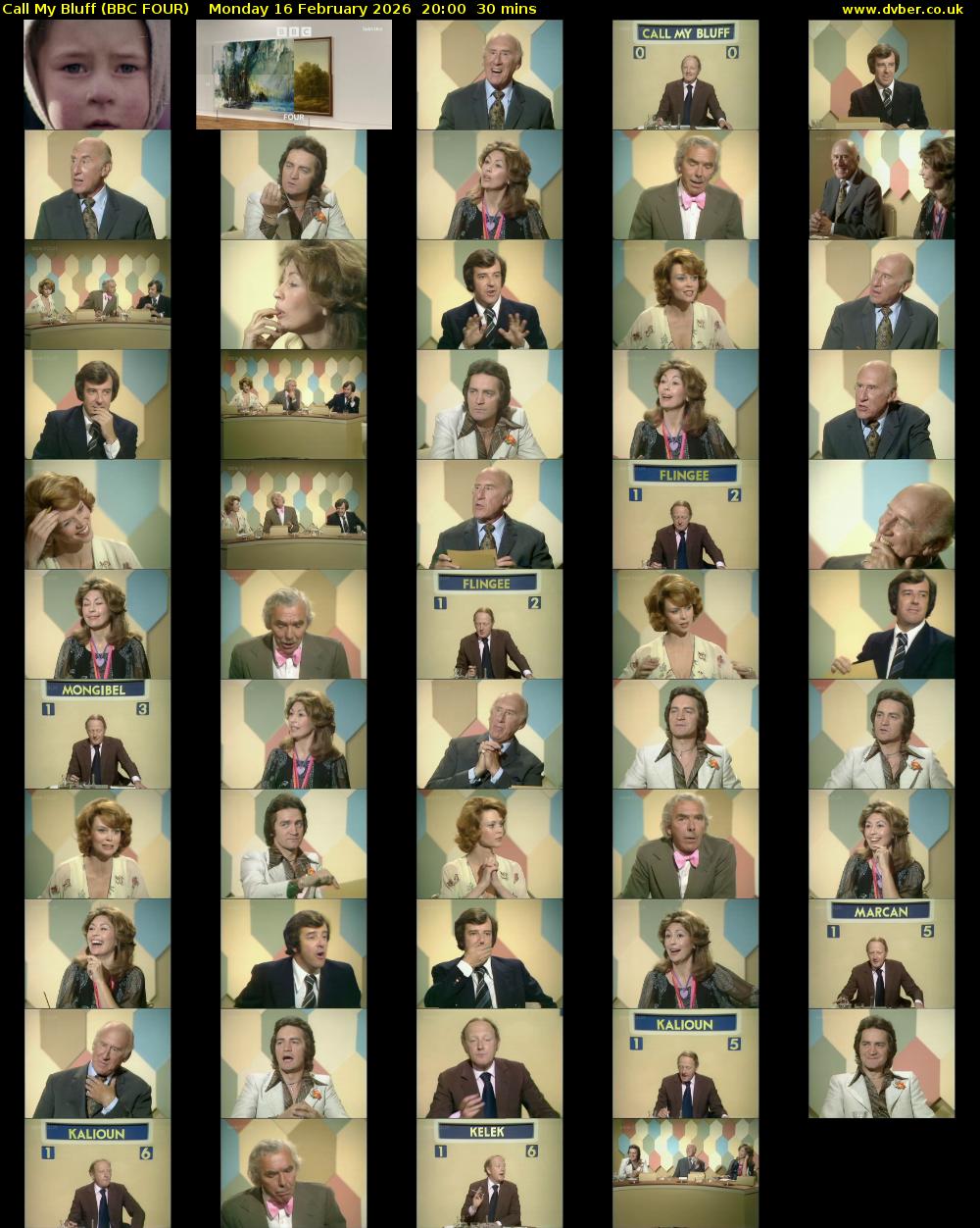 Call My Bluff (BBC FOUR) Monday 16 February 2026 20:00 - 20:30