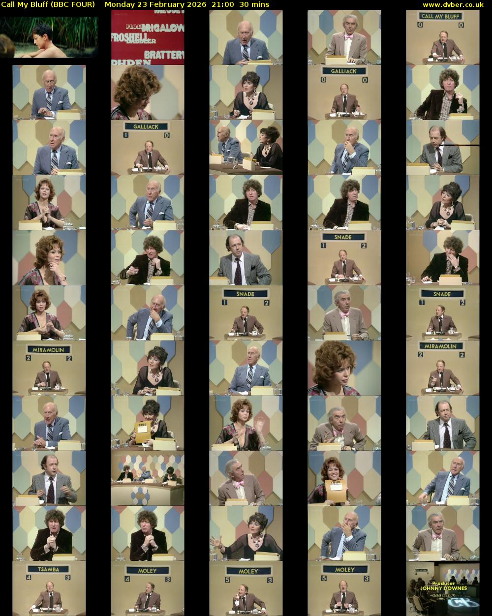 Call My Bluff (BBC FOUR) Monday 23 February 2026 21:00 - 21:30